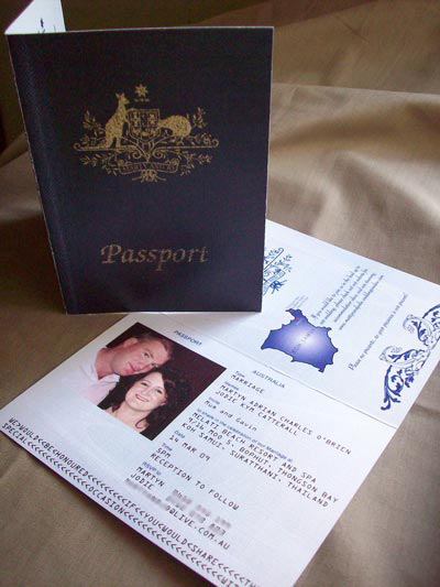 Personalised Wedding Invitations on Passport Wedding Invitation  With Personalised Crest